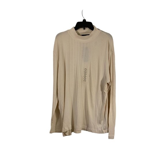 J. Ferrar Mens Modern Almond Mock Neck Shirt XL Cotton & Rayon - Picture 7 of 9